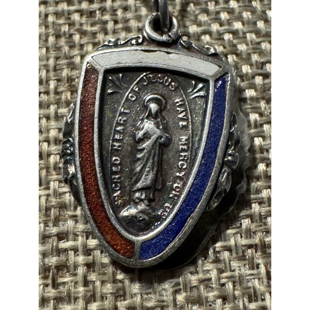 Sterling 2 Way Slider Creed Heart Of Jesus Necklace 17”
